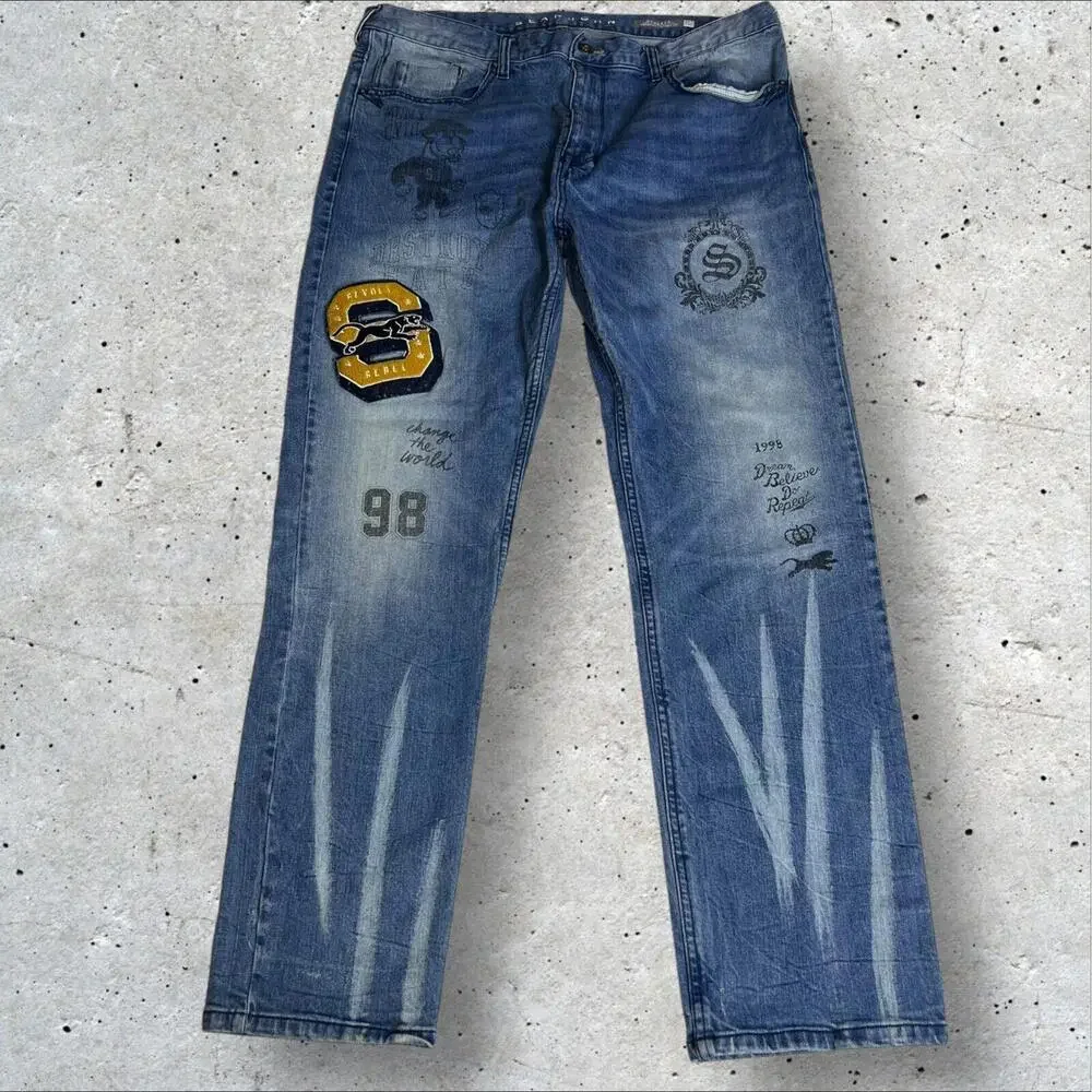 Sean John Classic Varsity Stretch‎ Denim Jeans Mens Size 38x34